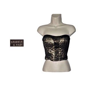 Metallic Gold Tube Top with Zip Back